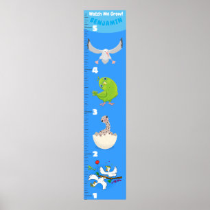 Grafiek voor de groei van cartoon van grappige vog poster