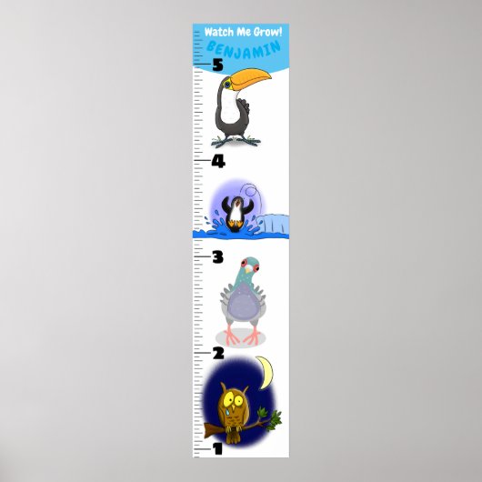 Grafiek voor de groei van cartoon van grappige vog poster (Voorkant)