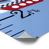 Grafiek voor gepersonaliseerde groei van zeilplank poster (Hoek)