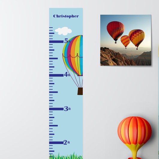 Grafiek voor groei van warme luchtballon poster