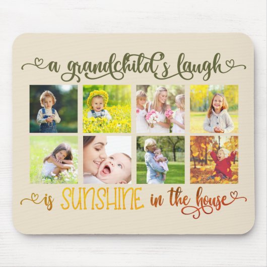 Grafiek voor kleinkinderen en aangepaste fotocolla muismat (Voorkant)