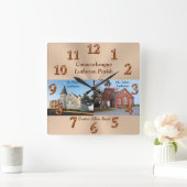 Grafiek voor pastors met foto's en tekst vierkante klok (Huis)