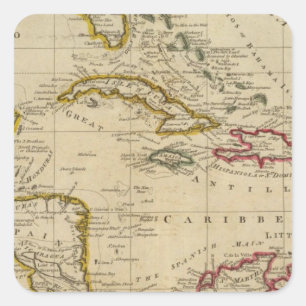 Grafiek West Indies 3 Vierkante Sticker