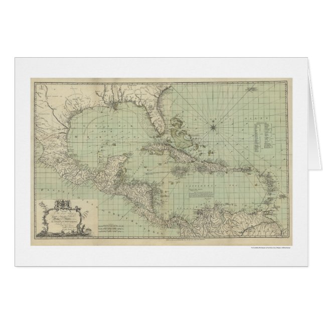 Grafiek West Indies Kaart - 1774 (Voorkant Horizontaal)