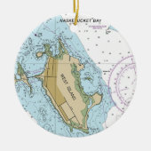 Grafiek West Island Fairhaven MA Keramisch Ornament (Voorkant)