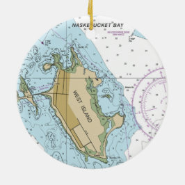 Grafiek West Island Fairhaven MA Keramisch Ornament