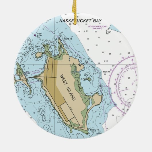 Grafiek West Island Fairhaven MA Keramisch Ornament (Achterkant)