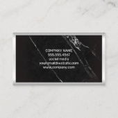 Grafiekdiagram van de aandelenbalk | zwart marmer visitekaartje (Achterkant)