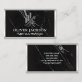 Grafiekdiagram van de aandelenbalk | zwart marmer visitekaartje (Voorkant / Achterkant)