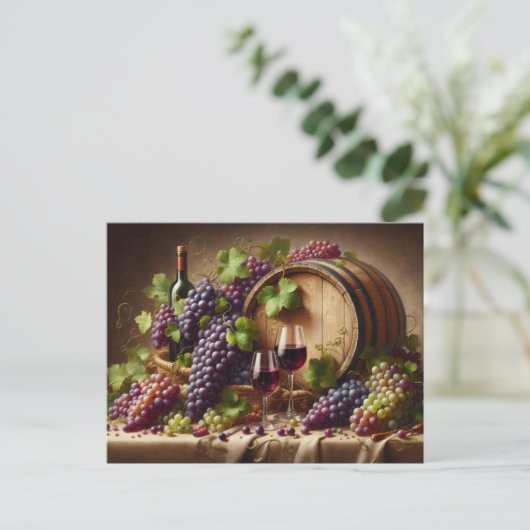 Grafieken en wijnstilstand briefkaart (Staand voorkant)