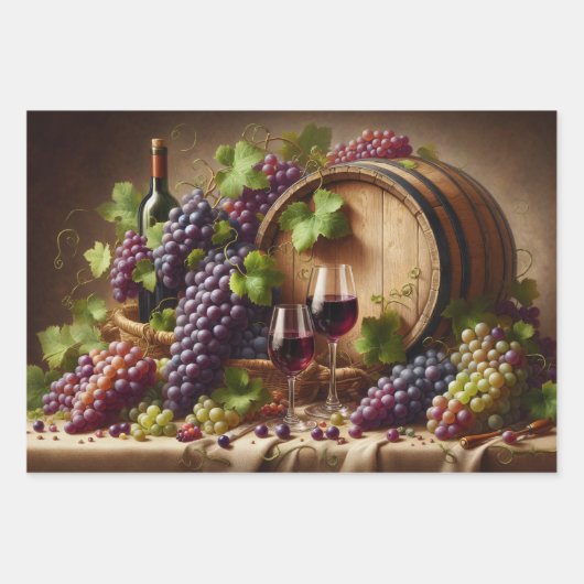 Grafieken en wijnstilstand inpakpapier vel (Voorkant 3)