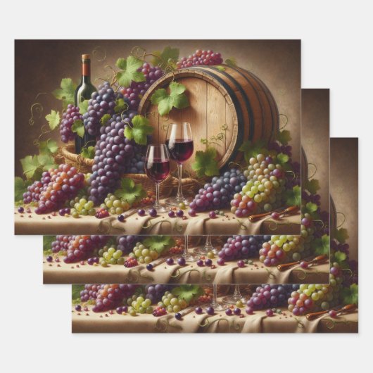 Grafieken en wijnstilstand inpakpapier vel (Set)