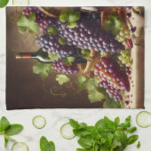 Grafieken en wijnstilstand theedoek (Gevouwen)