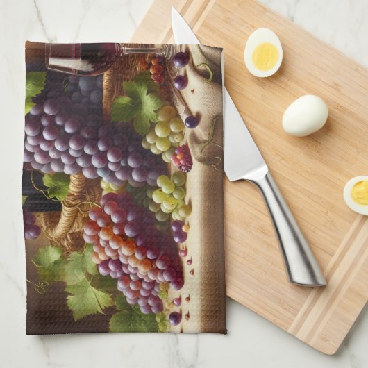 Grafieken en wijnstilstand theedoek (Quarter Fold)