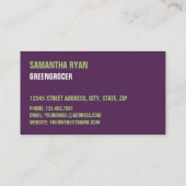 Grafieken, Greengrocers Visitekaartje (Achterkant)