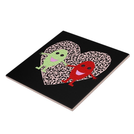 Grafieken in Love Tile Tegeltje (Zijkant)