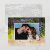 Grafieken op wijnstokken Foto slaat de datumkaart  Save The Date (Voorkant / Achterkant)