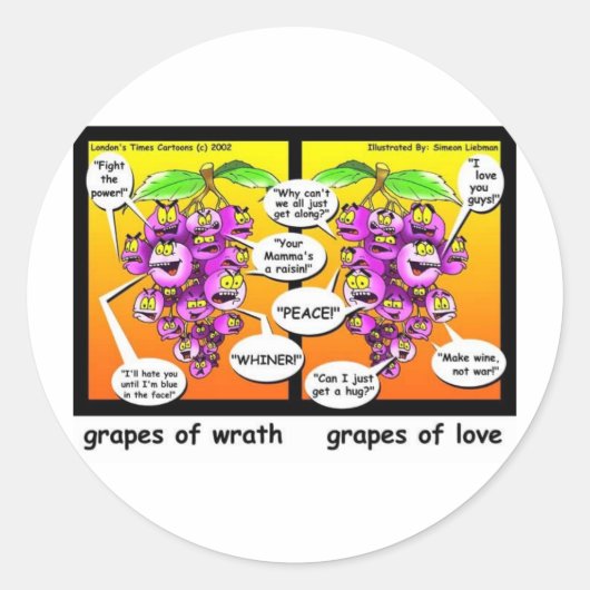 Grafieken van Wrath, Love & War Funny Gifts & T -  Ronde Sticker (Voorkant)