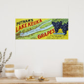 Grafieklabel voor het Keuka-meer van Putnam Poster (Keuken)