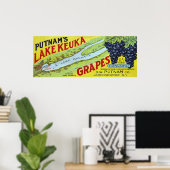 Grafieklabel voor het Keuka-meer van Putnam Poster (Thuiskantoor)