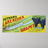 Grafieklabel voor het Keuka-meer van Putnam Poster (Voorkant)