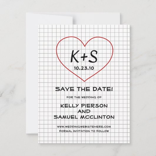 Grafiekpapier De datum opslaan Save The Date (Voorkant)
