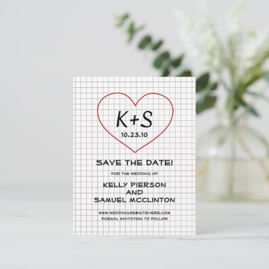 Grafiekpapier De datum opslaan Save The Date (Staand voorkant)