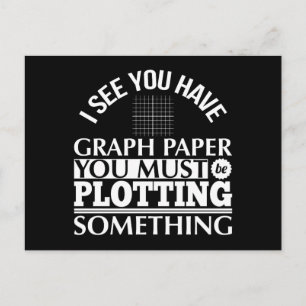 Grafiekpapier iets aan het plotten Pun wiskundeler Briefkaart