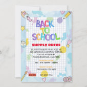 Grafiekpapier Terug naar school Supply Drive Fundr Kaart (Voorkant)
