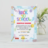 Grafiekpapier Terug naar school Supply Drive Fundr Kaart (Staand voorkant)