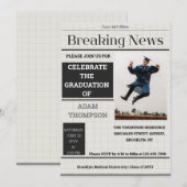 Grafiekpapier Uitnodigingen van de Krantenkrant (Voorkant / Achterkant)