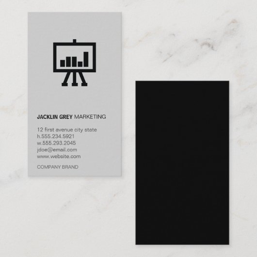 Grafiekpictogram Grijs en Zwart Visitekaartje (Voorkant / Achterkant)