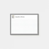 Grafiekraster met klembord en Pen Grey Post-it® Notes (Voorkant)
