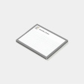Grafiekraster met klembord en Pen Grey Post-it® Notes (Schuin)