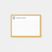 Grafiekraster met Klembord en Pen Yellow Post-it® Notes (Voorkant)