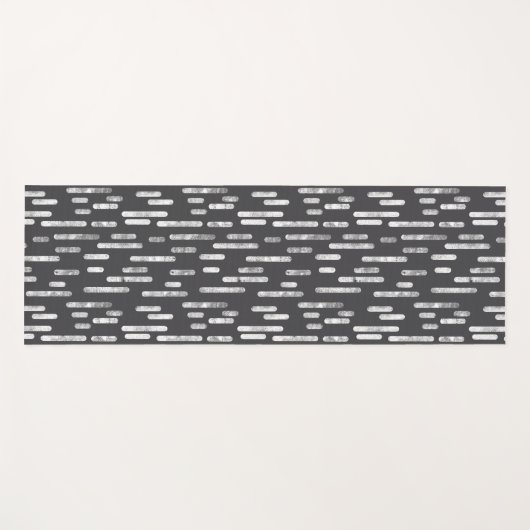 Grafiet en witte inktafgeronde lijnen patroon yogamat (Voorkant (horizontaal))