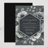 Grafiet Geëtste Bruidsflora Kaart (Voorkant / Achterkant)
