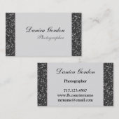 Grafiet Glitter Fotografe Visitekaartjes (Voorkant / Achterkant)