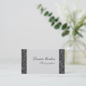 Grafiet Glitter Fotografe Visitekaartjes (Staand voorkant)