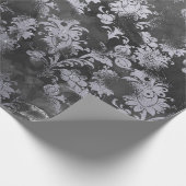 Grafiet Gray Cement Black Floral Grungy Shabby Cadeaupapier (Hoek)