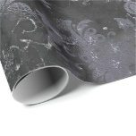 Grafiet Gray Cement Black Floral Grungy Shabby Cadeaupapier<br><div class="desc">florenceK design grungy shaby chic wrap</div>