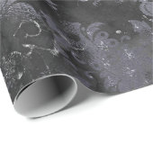 Grafiet Gray Cement Black Floral Grungy Shabby Cadeaupapier (Rol Hoek)