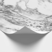 Grafiet Gray Silver White Marble Shiny Glam Cadeaupapier (Hoek)
