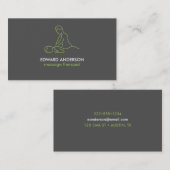 Grafiet Grey Massage Therapy Masseuse Spa Mannelij Visitekaartje (Voorkant / Achterkant)