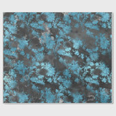 Grafiet Grijs Blauw Zwart Bloemen Grungy Shabby Cadeaupapier (Vlak)