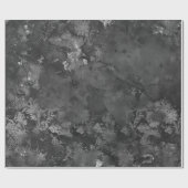 Grafiet Grijs Zilver Zwart Bloemen Grungy Monochro Cadeaupapier (Vlak)