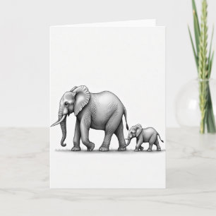 Grafiet Olifantenfamiliekaart Kaart