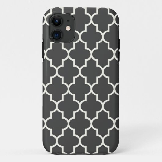 Grafietgrijs Quatrefoil Case-Mate iPhone Case (Achterkant)