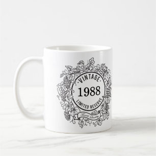 grafietstempel, geboortejaar toevoegen koffiemok