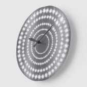 Grafietvip grijze zilverdiamantoneindige cirkel grote klok (Hoek)